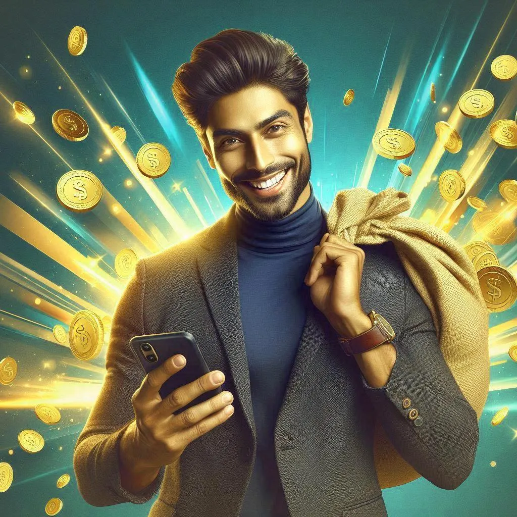 Stylish Man with Cash on Phone